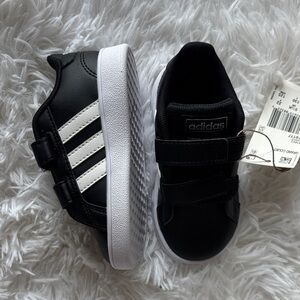 Adidas Kids Black and White Sneakers